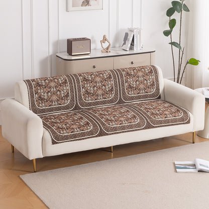 LoomVerse Quilted Sofa Cover Set Washable Sofa Panel for Seat & Back - Rustic Lattice