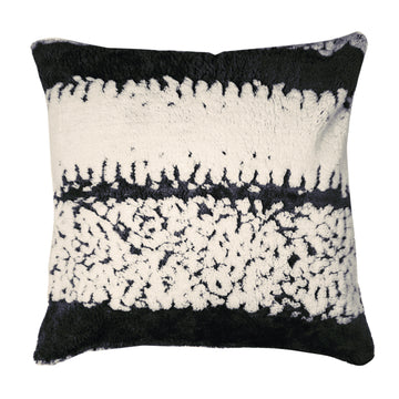 Luxury Wavy Plush Cushion Cover for Sofa - Black - Pack of 2