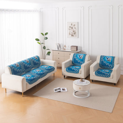 LoomVerse Quilted Sofa Cover Set Washable Sofa Panel for Seat & Back - Royal Meadow