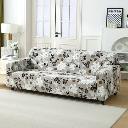 Feather Brown Floral Colour full fitted stretchable three seater sofa cover