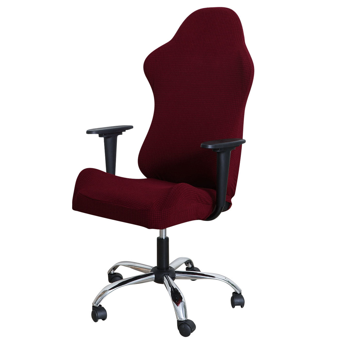 Stretchable Jacquard Elastic Gaming Chair Cover, Burgundy