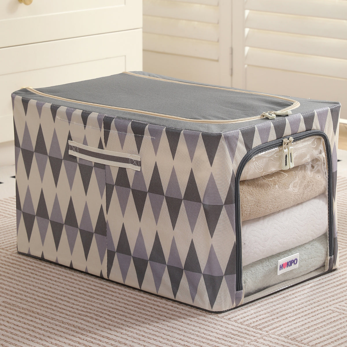 Foldable Cloth Storage  Box Organizer for Wardrobe - Ash Mirage