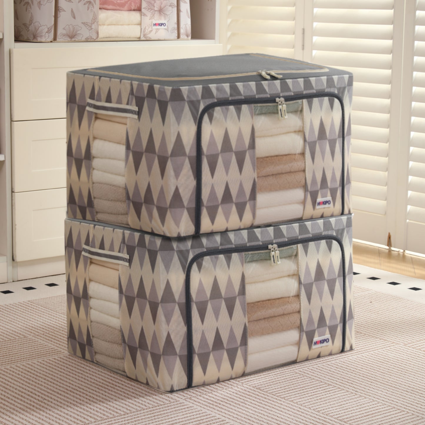 Folding Cloth Storage Box and Organizer for Wardrobe - Ash Mirage