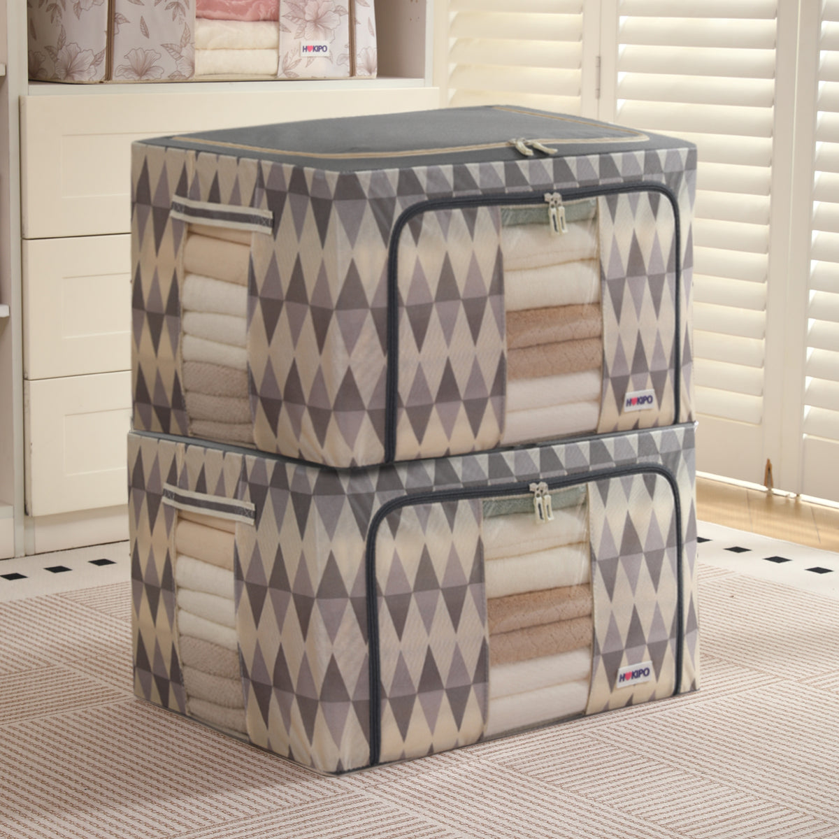 Folding Cloth Storage Box and Organizer for Wardrobe - Ash Mirage