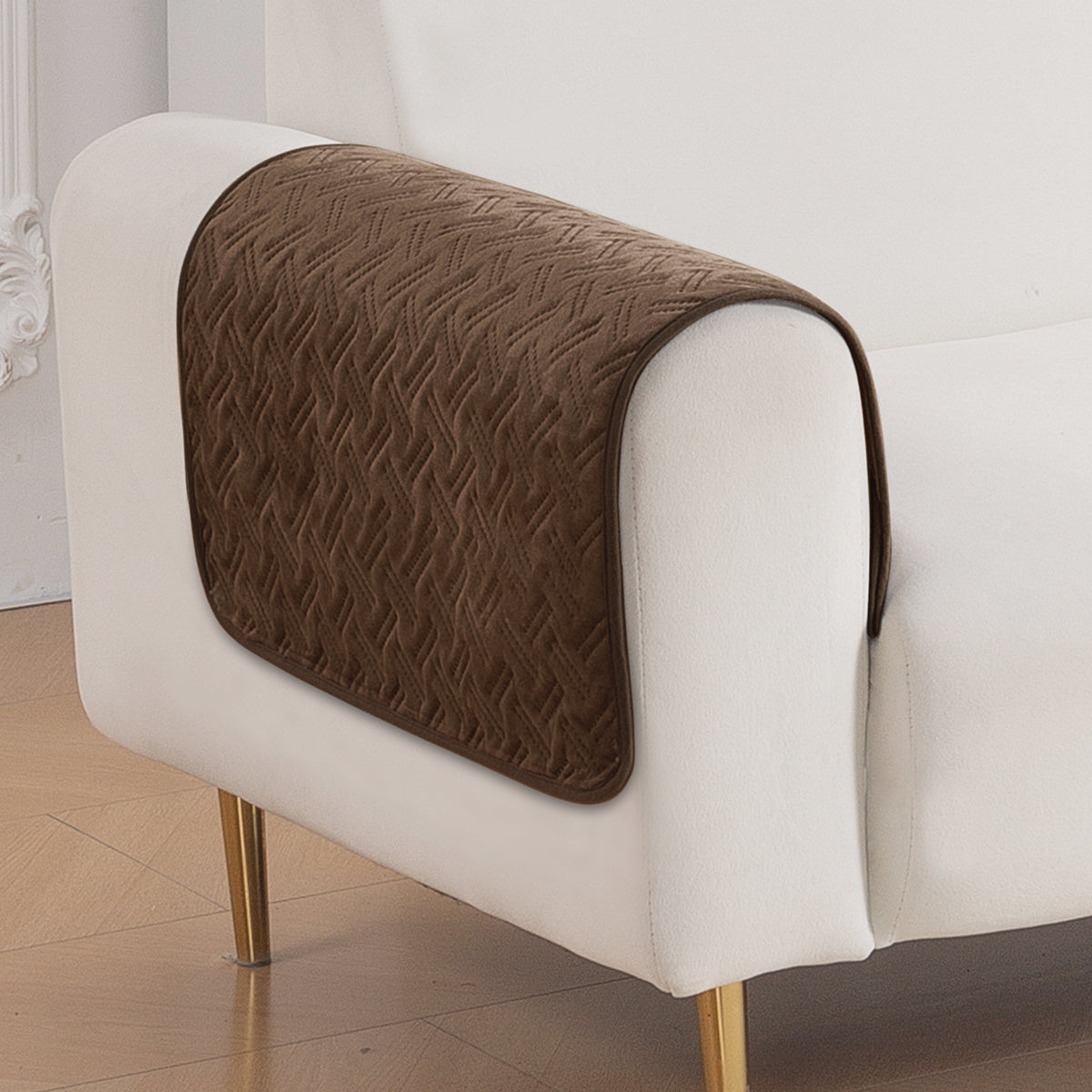 Softline Quilted Sofa Cover Mat, Chocolate Brown
