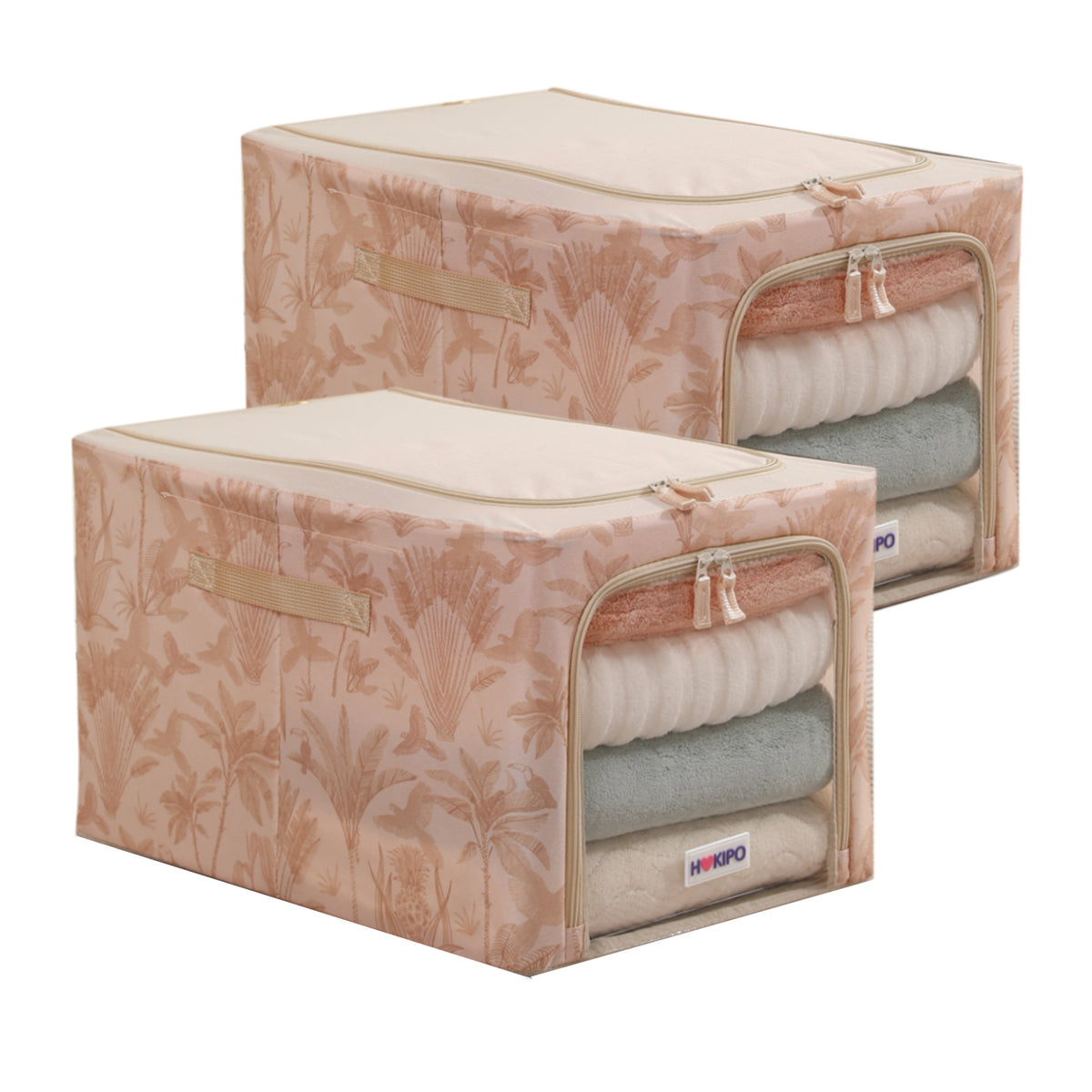 Foldable Cloth Storage Organizer for Wardrobe, Beige Botanica