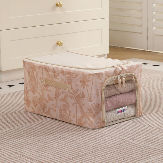 Foldable Cloth Storage Organizer for Wardrobe, Beige Botanica