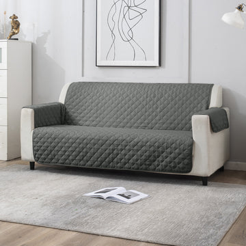 3 Seater Anchor Grey quilted sofa cover