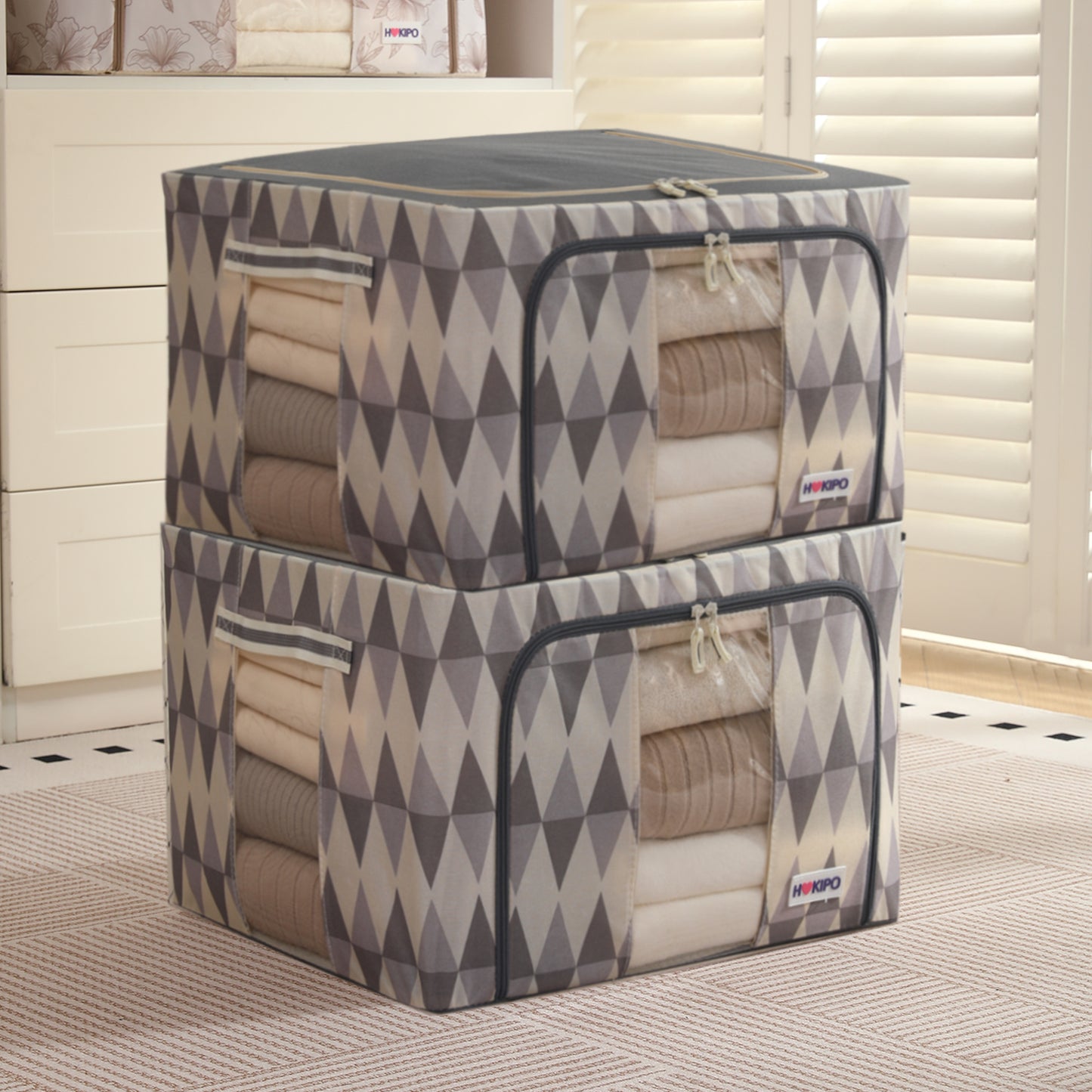 Folding Cloth Storage Box and Organizer for Wardrobe - Ash Mirage