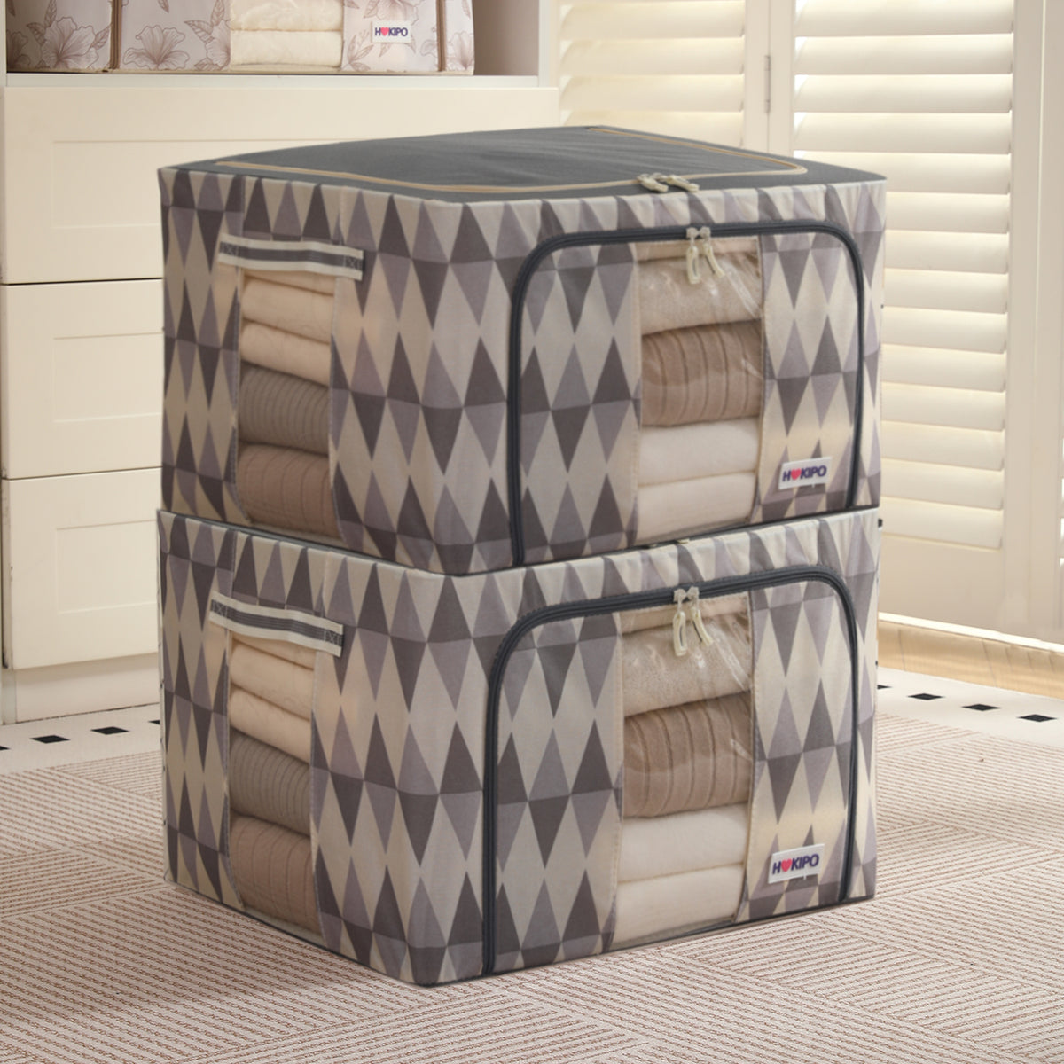 Folding Cloth Storage Box and Organizer for Wardrobe - Ash Mirage
