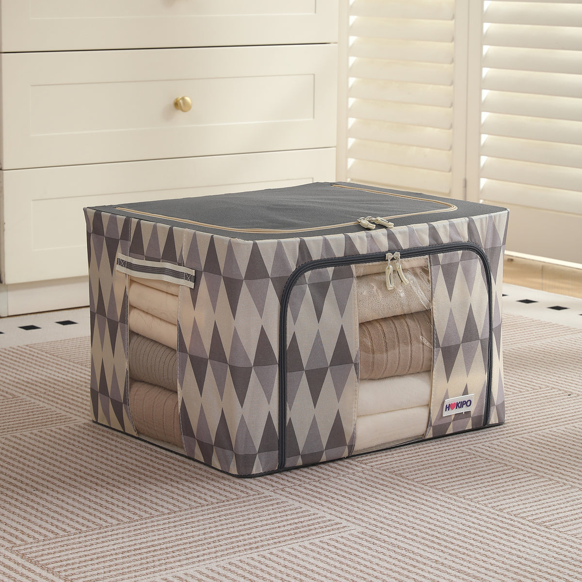 Folding Cloth Storage Box and Organizer for Wardrobe - Ash Mirage