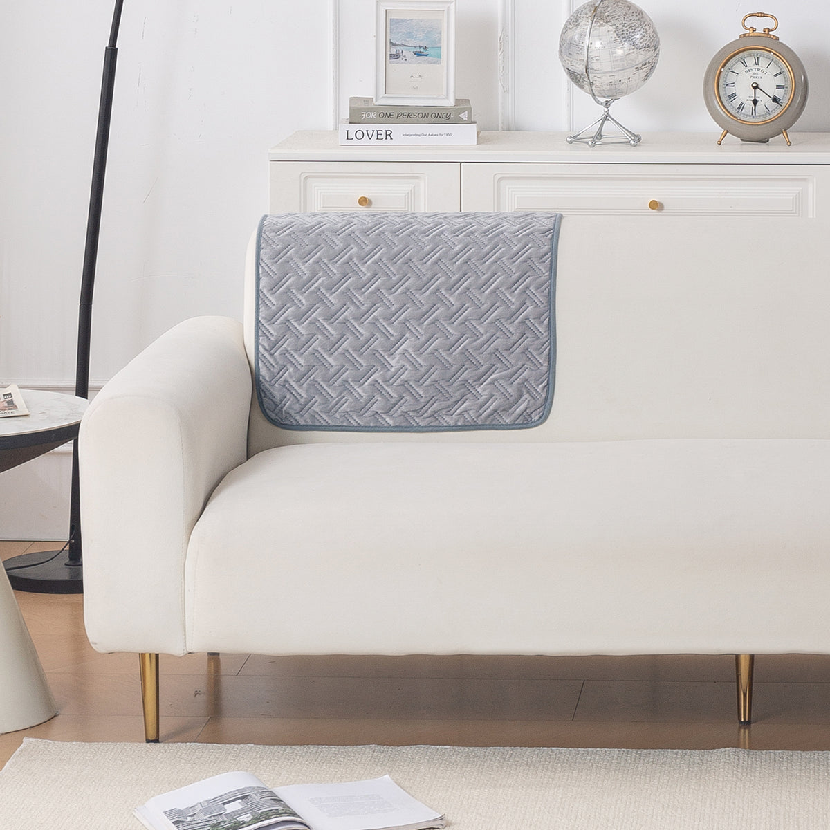 Softline Quilted Sofa Cover Mat, Arctic Grey