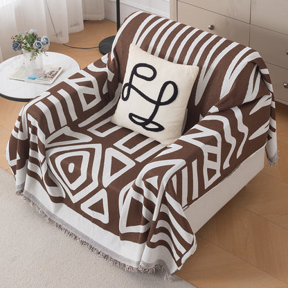 Urban Tribe Premium Chenille Fabric Sofa Cover Throw, Chocolate Brown