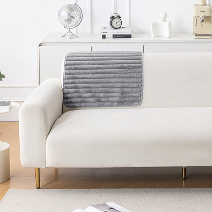 Faux Rabbit Fur Plush Anti-Slip Sofa Mat |Snuggle Fur Grey