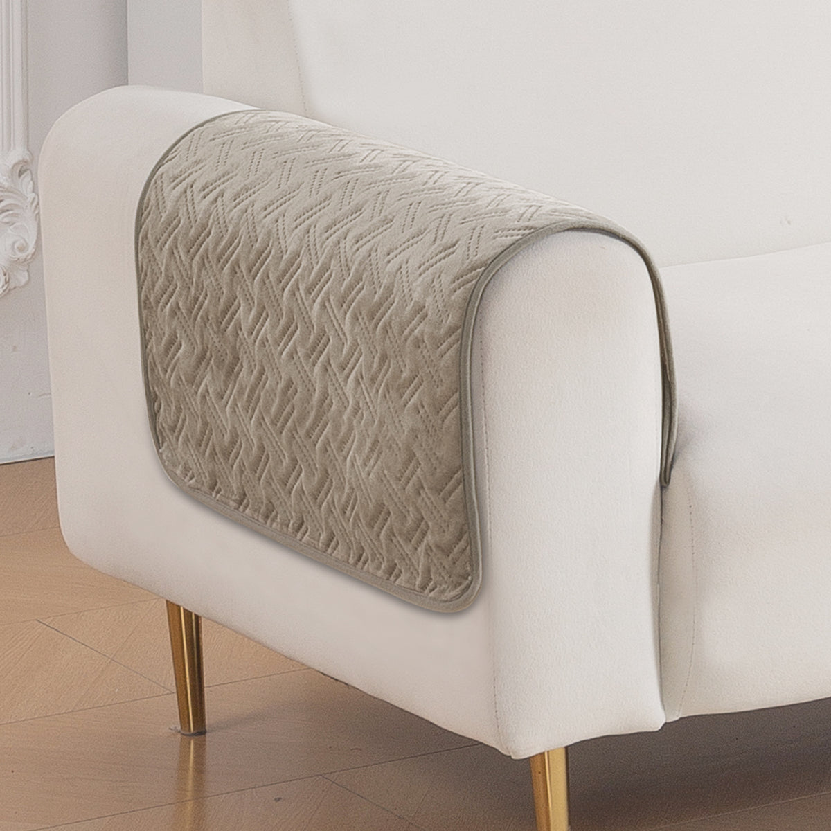 Softline Quilted Sofa Cover Mat, Latte Brown