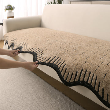 Premium Supple Soft Wavy Sofa Cover Mat, Brown