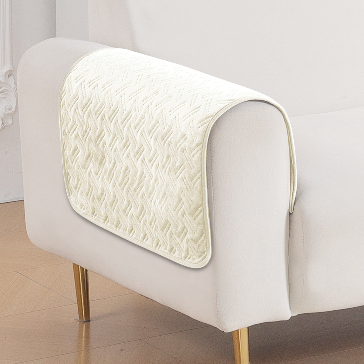 Softline Quilted Sofa Cover Mat, Butter Cream