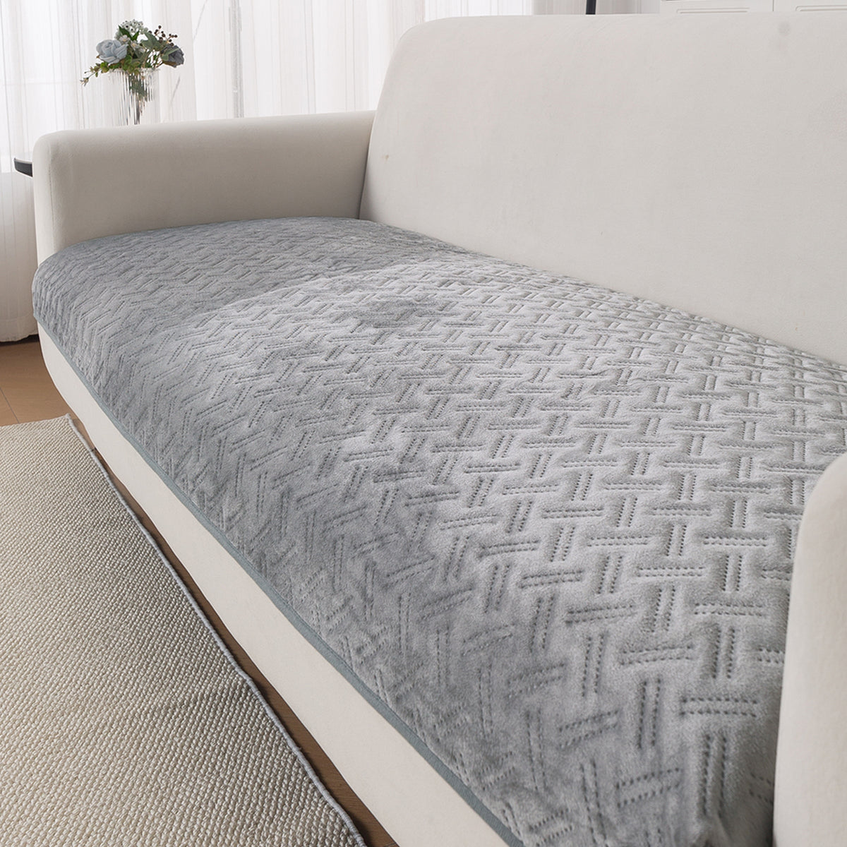 Softline Quilted Sofa Cover Mat, Arctic Grey