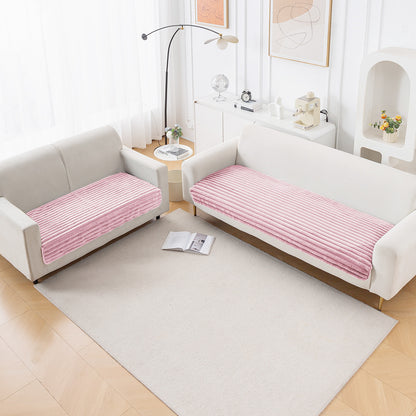 Faux Rabbit Fur Sofa Cover Combination Set, 'Snuggle Fur Series' Soft Pink