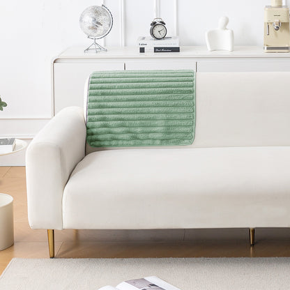 Faux Rabbit Fur Plush Anti-Slip Sofa Mat |Snuggle Fur Sage Green