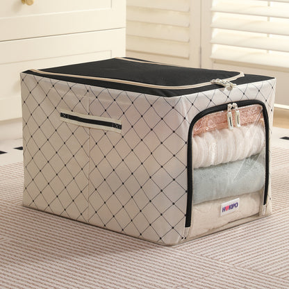 Foldable Cloth Storage  Box Organizer for Wardrobe - Ivory Noir