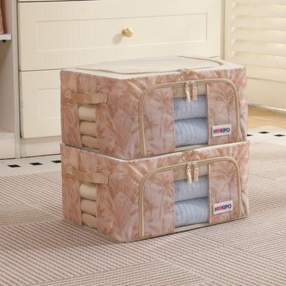 Foldable Cloth Storage Organizer for Wardrobe, Beige Botanica