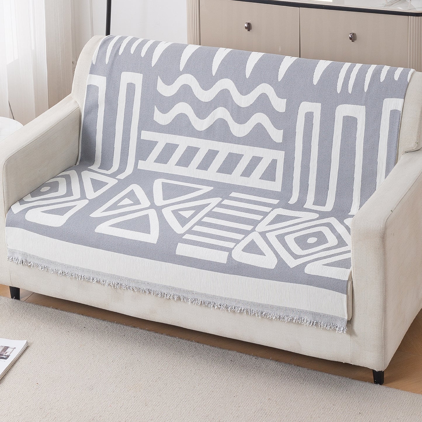 Urban Tribe Premium Chenille Fabric Sofa Cover, Grey