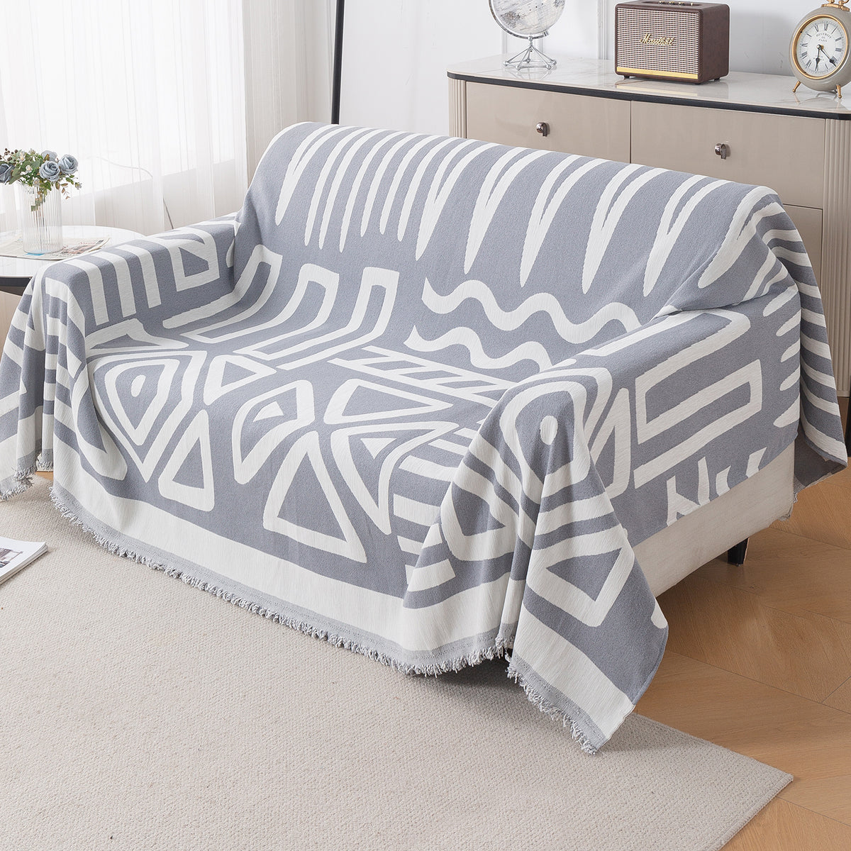 Urban Tribe Premium Chenille Fabric Sofa Cover Throw, Grey