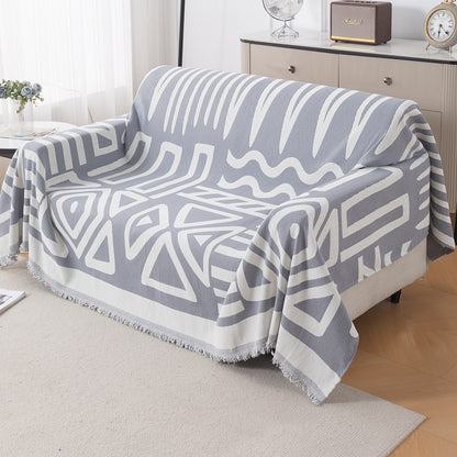 Urban Tribe Premium Chenille Fabric Sofa Cover Throw, Grey