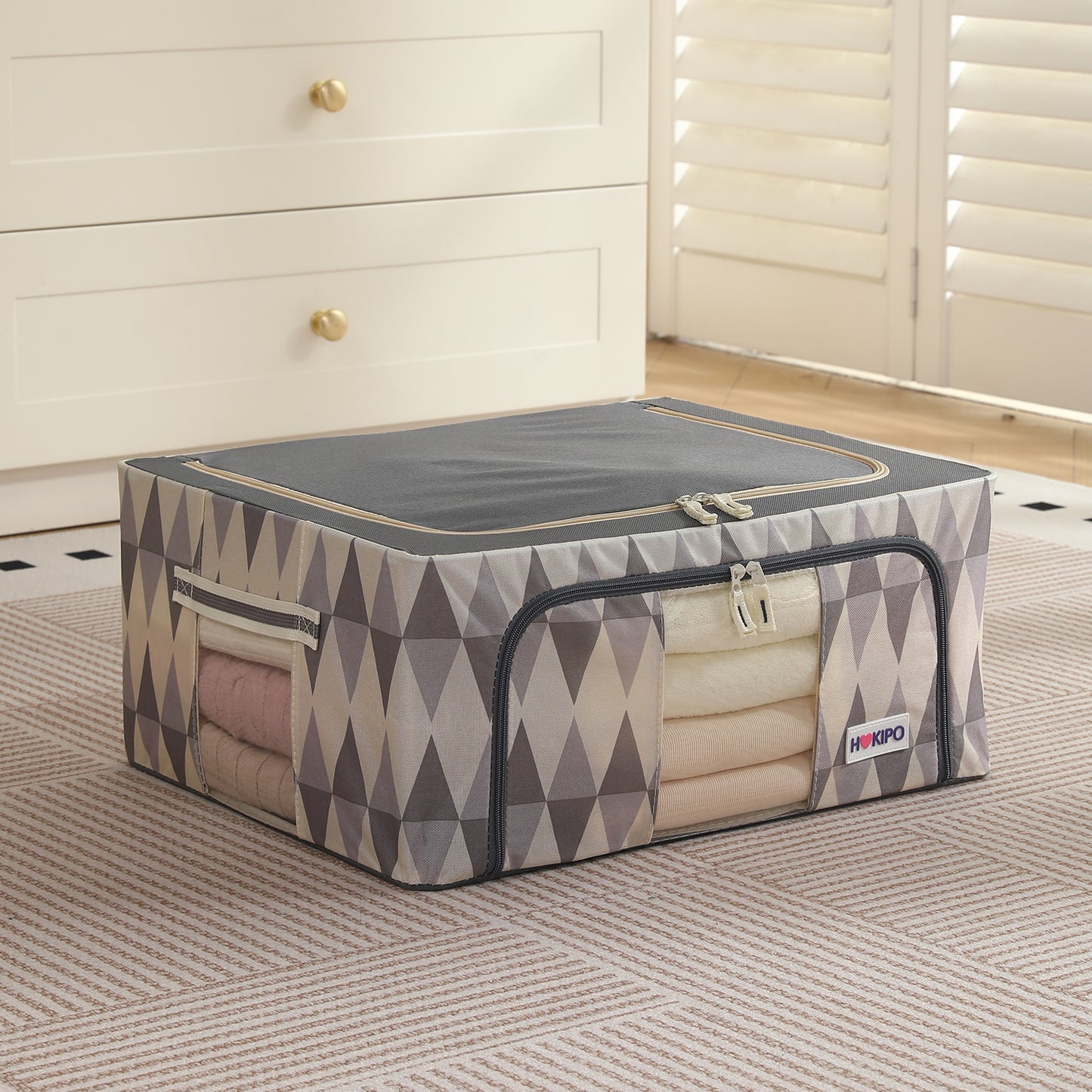 Folding Cloth Storage Box and Organizer for Wardrobe - Ash Mirage