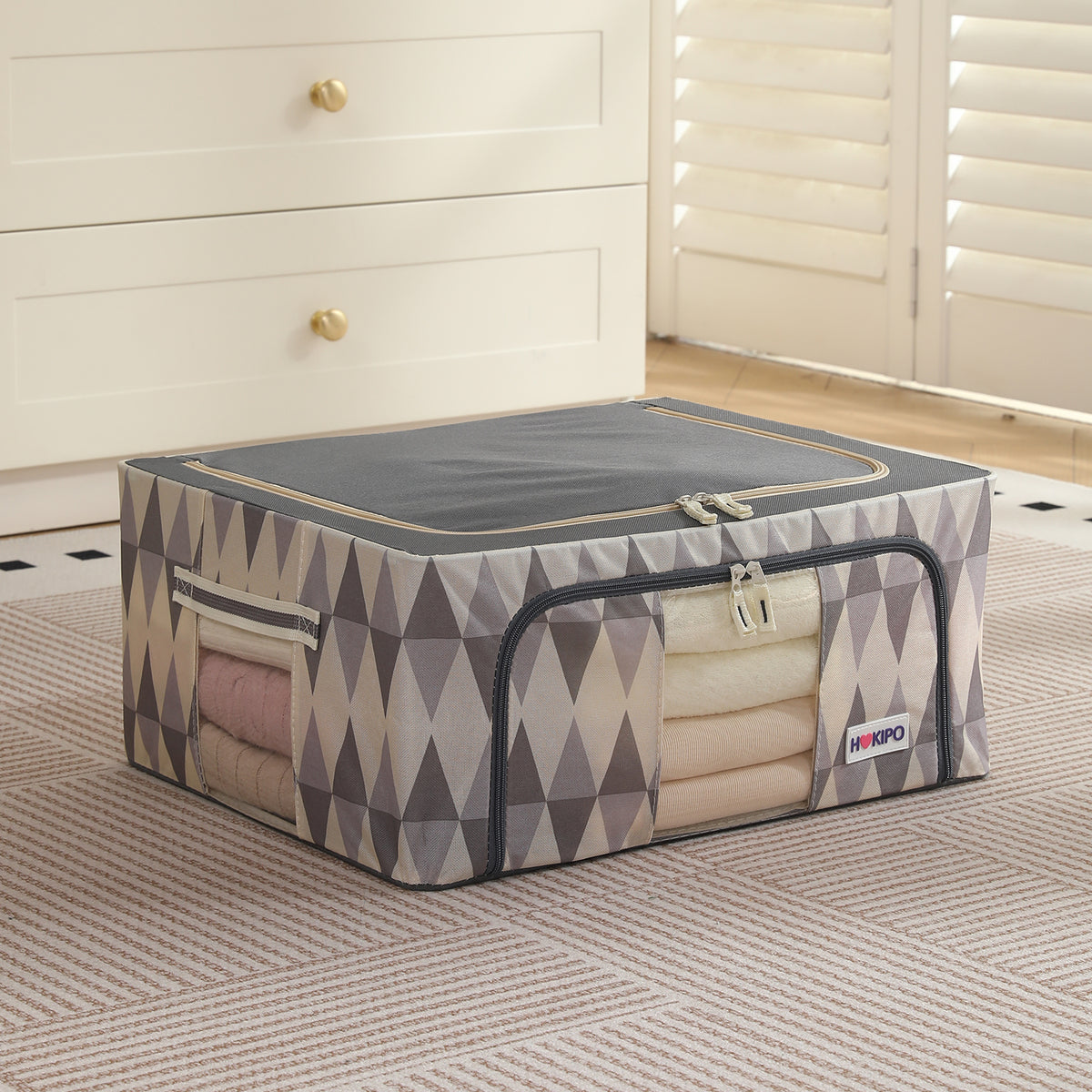 Folding Cloth Storage Box and Organizer for Wardrobe - Ash Mirage