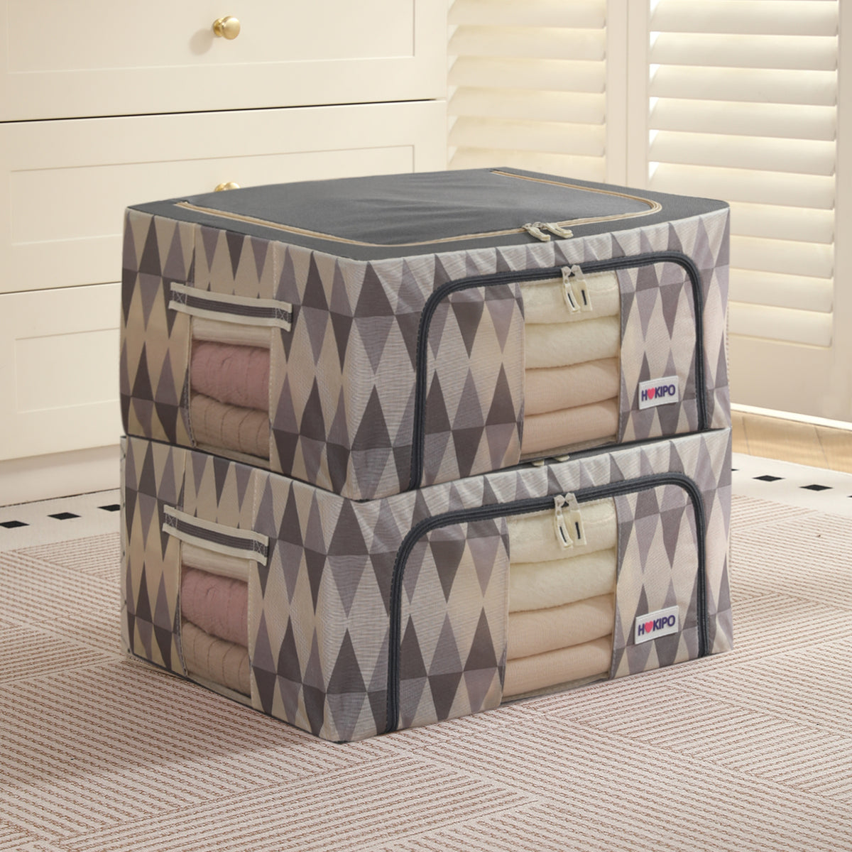 Folding Cloth Storage Box and Organizer for Wardrobe - Ash Mirage