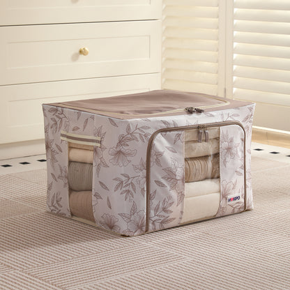 Foldable Cloth Storage Organizer for Wardrobe, Latte Floral