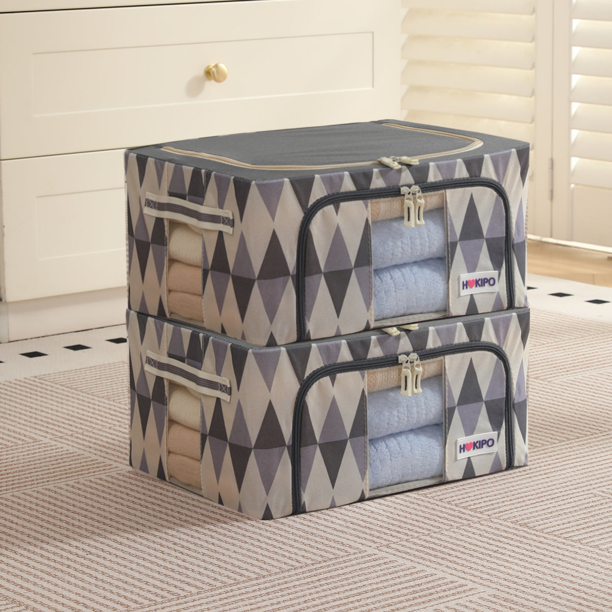 Folding Cloth Storage Box and Organizer for Wardrobe - Ash Mirage