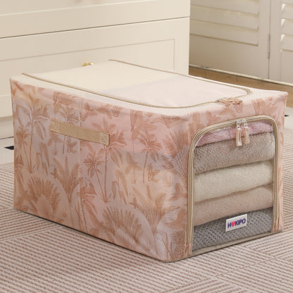 Foldable Cloth Storage Organizer for Wardrobe, Beige Botanica