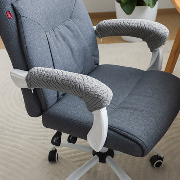 170gsm Jacquard Office Chair Arm Rest Cover (Zipper Style), 1 Pair, Light Grey