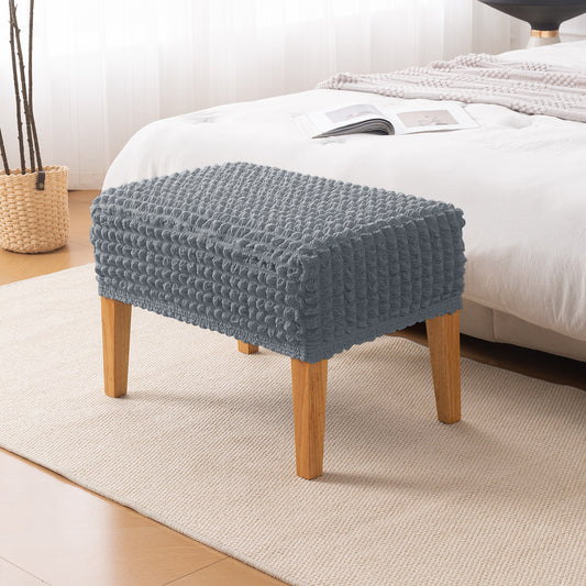Aria Nova 280 GSM Bubble Stretchable Foot Rest Stool Cover, Dark Grey