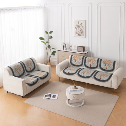 LoomVerse Quilted Sofa Cover Set Washable Sofa Panel for Seat & Back - Tranquil Tree