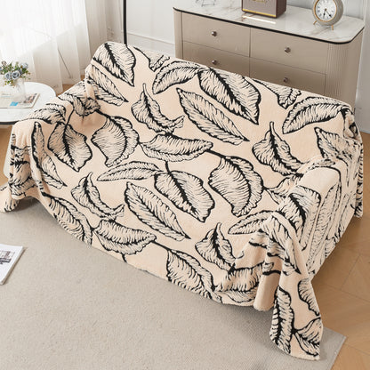 Buy Botanical Leaf Design Noirea Series Plush Sherpa Sofa Throw – 3 Seater Sofas | HOKIPO