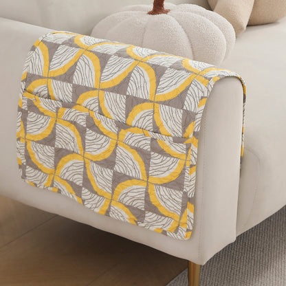 Polyester Printed Quilted Sofa Cover Mats, Windmill Cyber Yellow