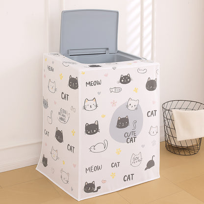Waterproof Front Load / Top Load Washing Machine Cover | PEVA Dustproof Protective Cover for 6kg, 6.5kg, 7kg & 7.5kg Fully Automatic Machines, Playful Cats