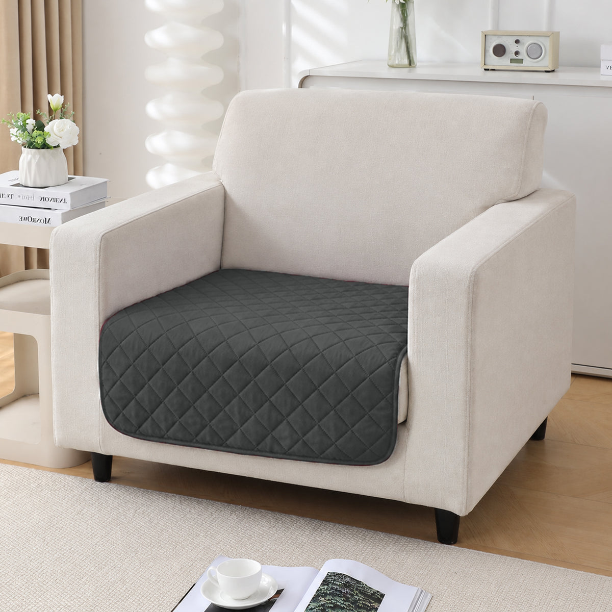 Drylin Quilted Sofa Cover Mat, Grey