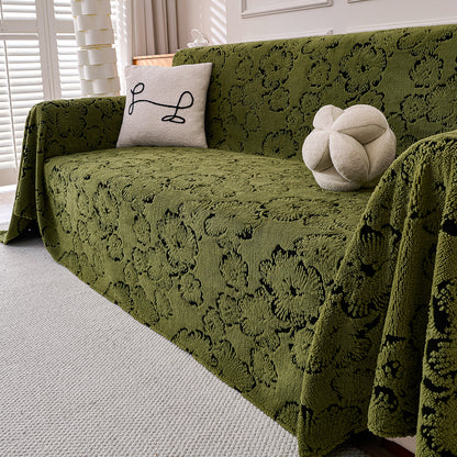 Buy Forest Olive Colour Camellia Blossom Luxury Plush Sofa Throw – HOKIPO | Har Ghar ka Humsafar