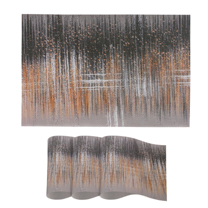 Marble Fusion PVC Mats for Dining Table, Mineral Rain - Embered Copper