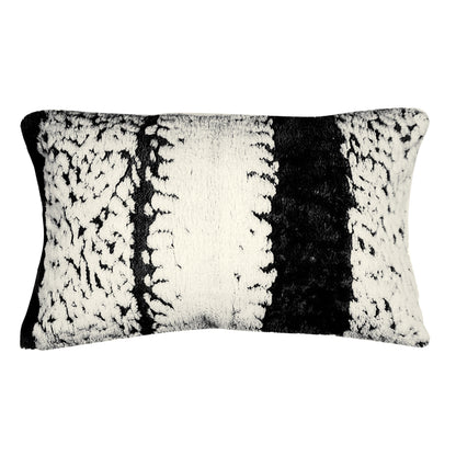 Luxury Wavy Plush Cushion Cover for Sofa - Black