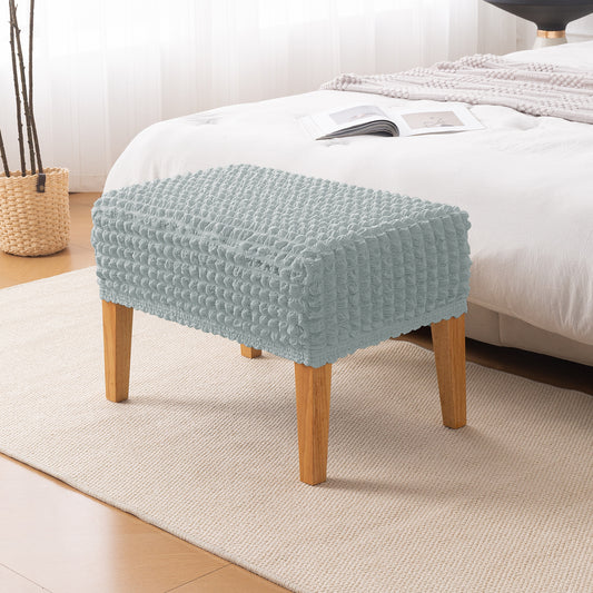 Aria Nova 280 GSM Bubble Stretchable Foot Rest Stool Cover, Light Grey