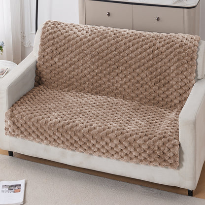 'BunnySoft Series' Plush Sofa Cover Throw for Sofa Seat & Back, Canvas Brown