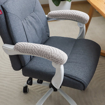 170gsm Jacquard Armrest Covers for Office Chair (Elastic Style), 1 Pair, Taupe Brown
