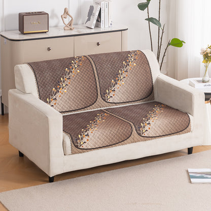 LoomVerse Quilted Sofa Cover Set Washable Sofa Panel for Seat & Back - Autumn Drape