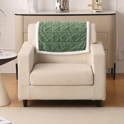 'Italian Caelora' Luxury Jacquard Plush Anti-Slip Sofa Cover Mat - Sage Green